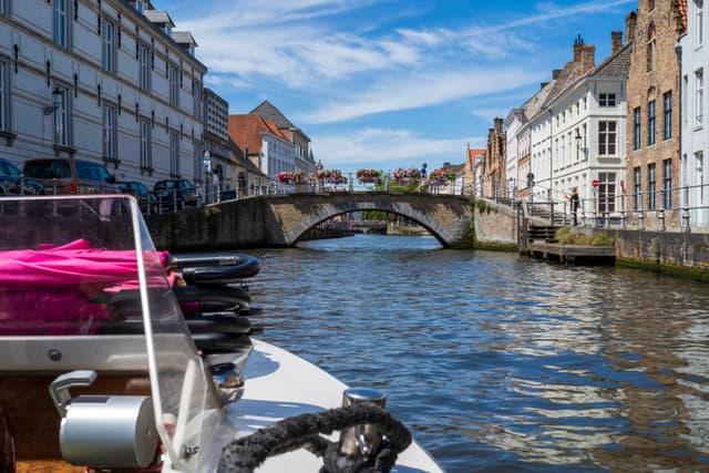 Bruges along the river